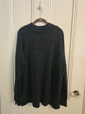 LOFT - Navy Blue Speckled Tunic Sweater - Sz XL